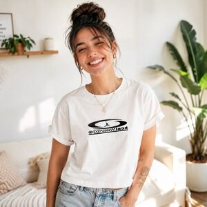 Jordan x Travis Scott Cactus Jack Womens Cropped T-Shirt Sail FQ7805-133 XL NWT
